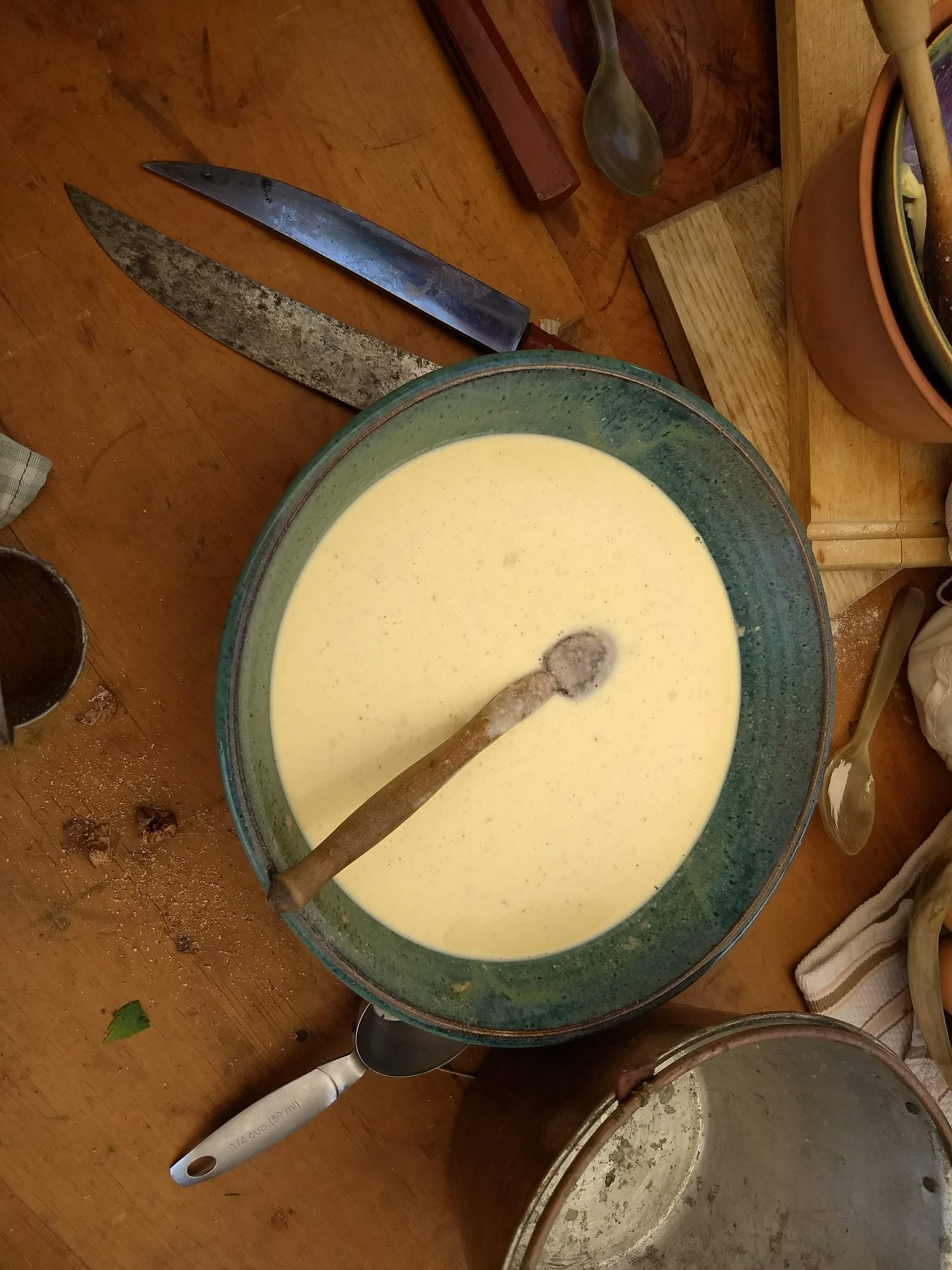 Everything is mixed and it is ready to go in the cloth.